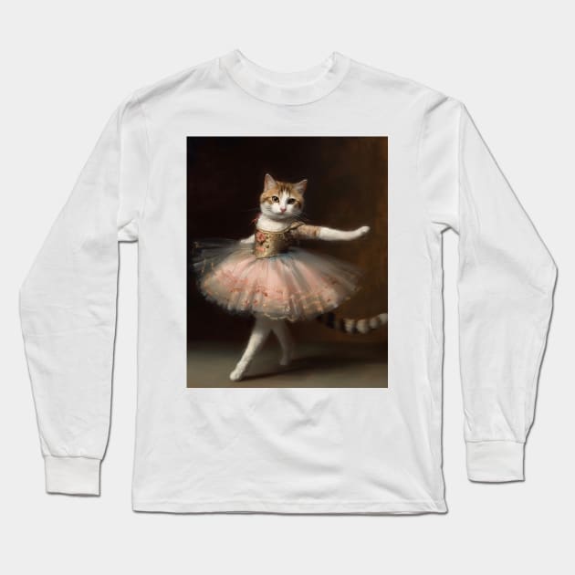 Ballet cat 3 Long Sleeve T-Shirt by summer-sun-art